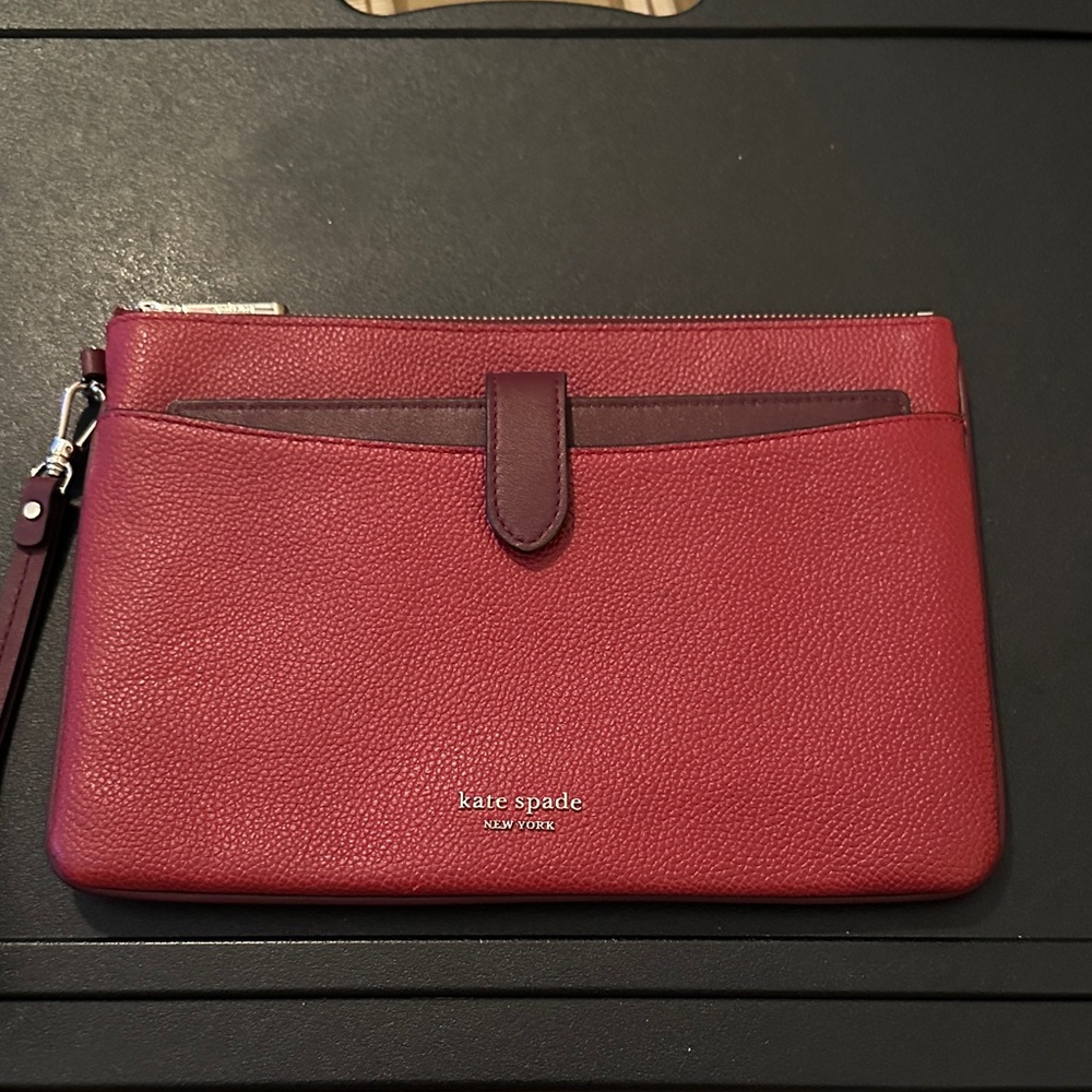 Kate Spade Cherry Red Leather Clutch